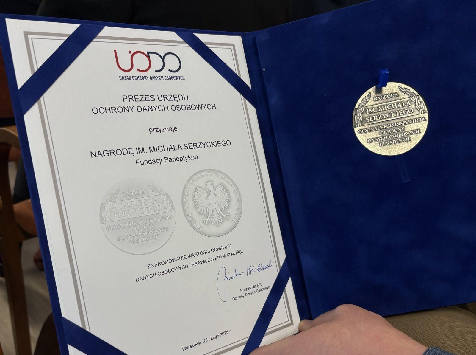 UODO przyznało nagrody im. Michała Serzyckiego 2 osobom i 2 organizacjom