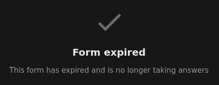 Informacja o zamkniętym formularzu