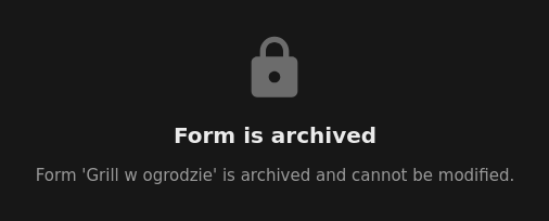 Informacja o zarchiwizowanym formularzu