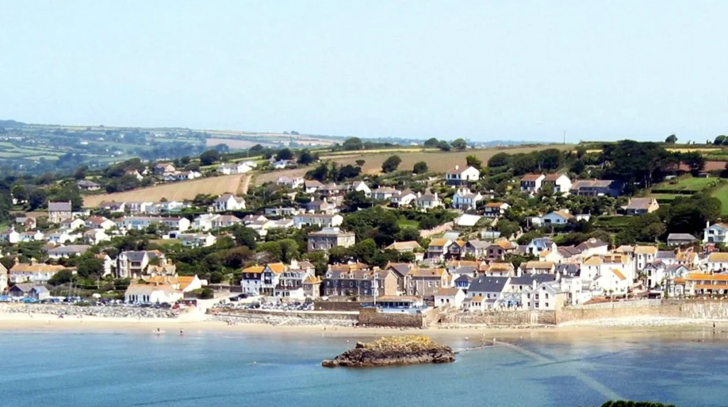 Widok na miejscowość Marazion w Kornwalii