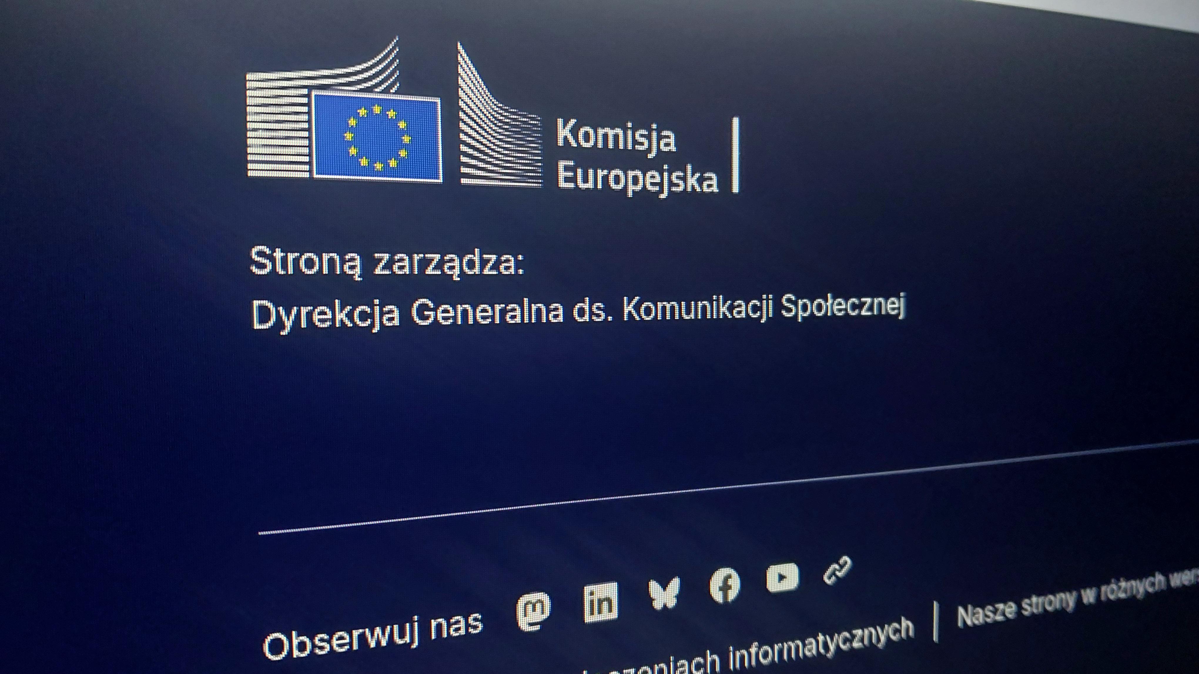 Komisja Europejska pozbywa się linku do platformy X w stopce strony, dodając w jego miejsce link do Mastodona